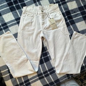 NWT ZARA WHITE DENIM JEANS